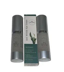 Sha's Organic Skincare Anti-Age Eye Care Package Set - Berry-Infused Evening Serum & Moisturizer for Adults, All Skin Types, Hydrating, Moisture-Boosting, Wrinkle-Reducing, Dark Circle-Correcting, Smoothing Comfort