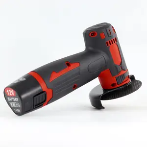 12V Cordless Brush Angle Grinder Kit, Ginding disc 3 Inch/76mm, Lightweight Angle Grinder Tool w/ 2PCS 1300mAh Lithium-Ion Battery & Charger, Ergonomic Button Position for Reducing Hand Pressure Inclu
