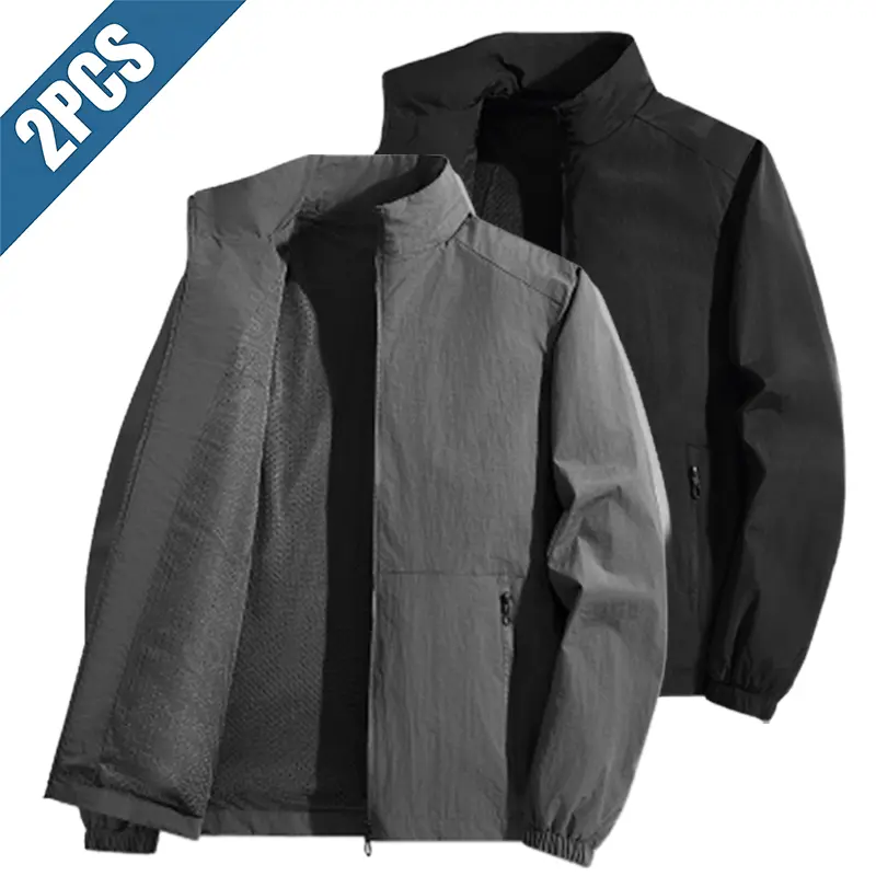 Men’s flight jacket, lightweight baseball jacket, athletic top, casual windbreaker—autumn zip-up outerwear with 5 pockets, suitable for outdoor work and spring/fall wear.