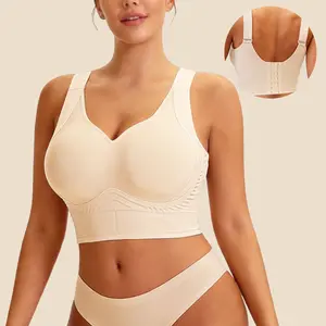 Soft Intention Plus Size Back Fat Smoothing Jelly Bra,  Everyday, Seamless, Push Up