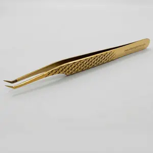 Gold Precision Picker Isolation Tweezer - S Shape
