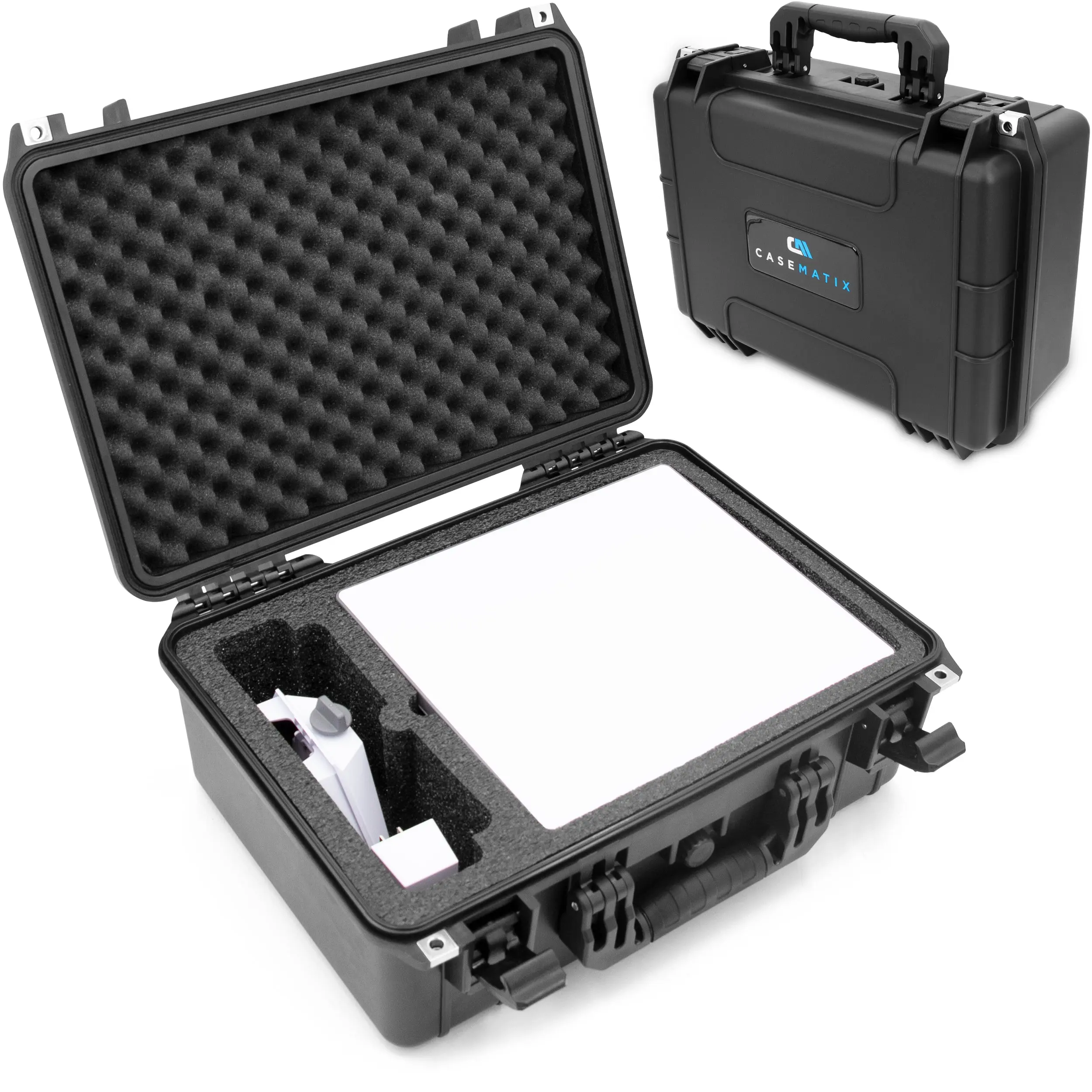 CASEMATIX Waterproof Travel Case Compatible with Starlink Mini Dish Mount Power Supply & More Professionally Cut Impact Resistant Closed Cell Foam Portable Equipment Shell