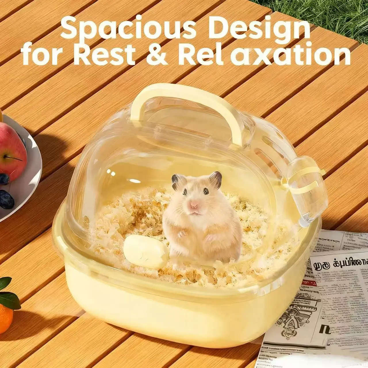 Acrylic Hamster Carrier - Transparent Design, Portable Handheld Panoramic Carrier for Hamsters, Specifically Designed for Hamsters