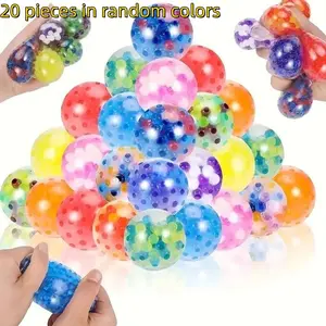20 Mini Stress Balls, 1.3 Inch Soft Squeezeable Sensory Hand Toys, Classroom Prizes, Party Favors, Holiday Gifts, No Power Needed, Mixed Colors