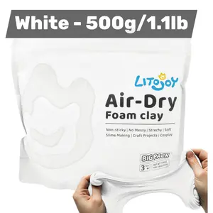 500g/1.1lb Air-Dried Foam Clay, Lightweight and Soft, Ideal for Craft DIY Art Classes, Cosplay Costume, Halloween Props, Safe for All Ages, Perfect Craft Material, Flower Mirror, Slime Making, School Projects, Air Dry Clay