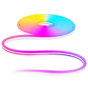 【DealsForYouDays】VEVOR  LED Neon Rope Light, 16.4 ft, Flexible RGB-IC LED Strip Light, Control with App/Remote, Works with Alexa & Google Assistant, Music Syncing, Custom DIY Neon Flex Lights, for Bedroom Gaming Indoo, Gaming Accessories, 16.4Ft Length