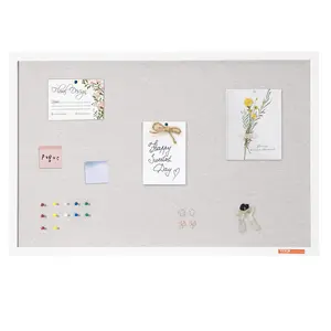【fathersdaygift】VEVOR 36"x24" White Cork Board with Linen Surface – Stylish Wall-Mounted Bulletin Board for Home, School, Office – Elegant & Functional Noticeboard