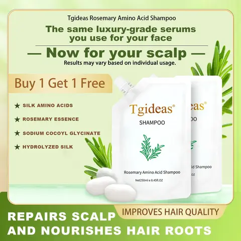 Tgideas Hair Nourishment Shampoo - 250ML Haircare Cleanser for Adults, Wavy Hair, with Rosemary, Zinc PCA, Amino Acid, Hydrolyzed Protein, Oil Balance, Scalp Refresh, Mild Soothing Daily Cleansing (Buy 1 Get 1 Free), Scalp Shampoo