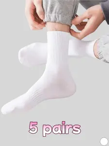 Men's mid length Striped socks, 5 pairs, suitable for daily wear, season: Four Seasons, comfortable footwear accessories, versatile fashion accessories
