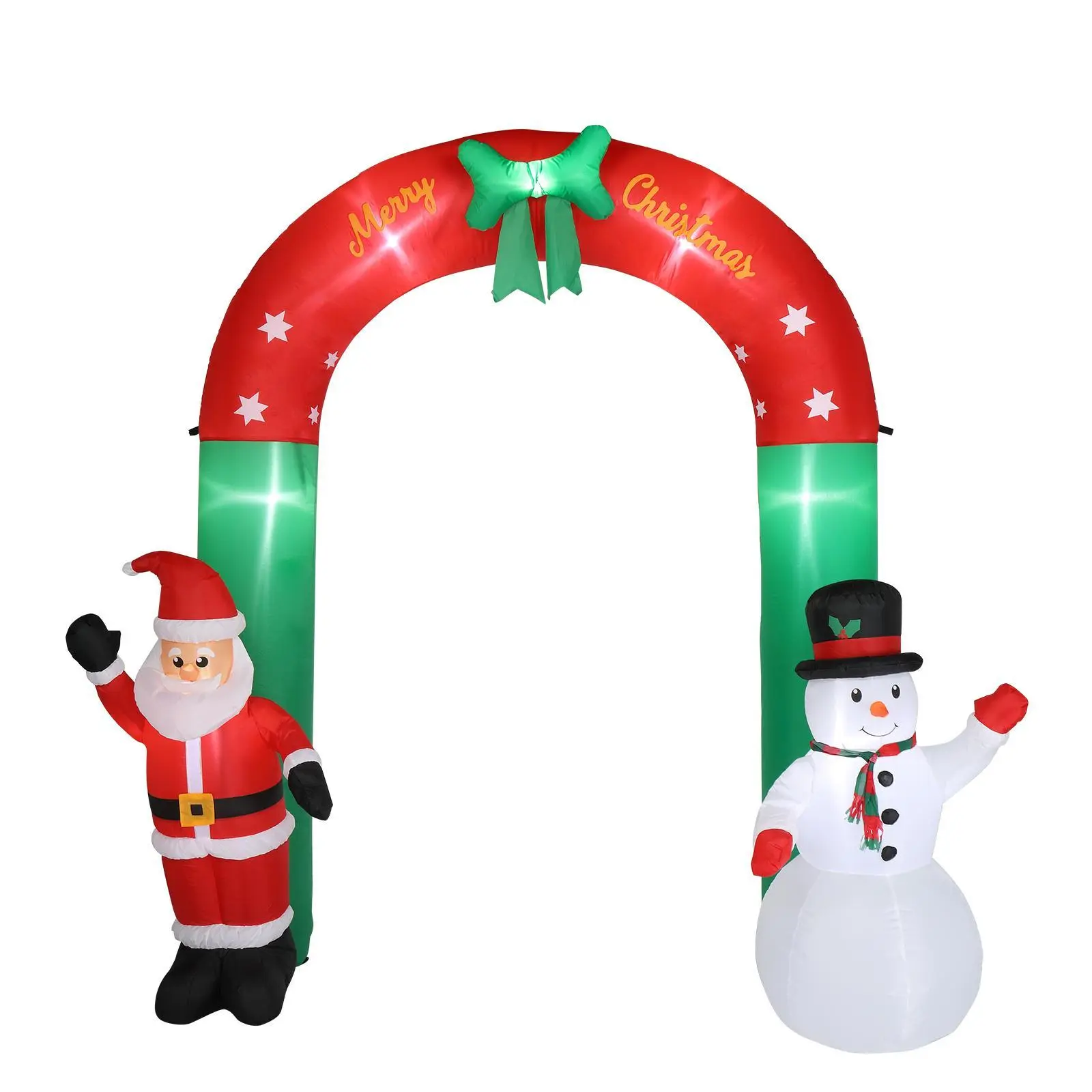 【Summervibes】8ft with Santa Snowman 7 Lights Inflatable Festive Arch Decoration