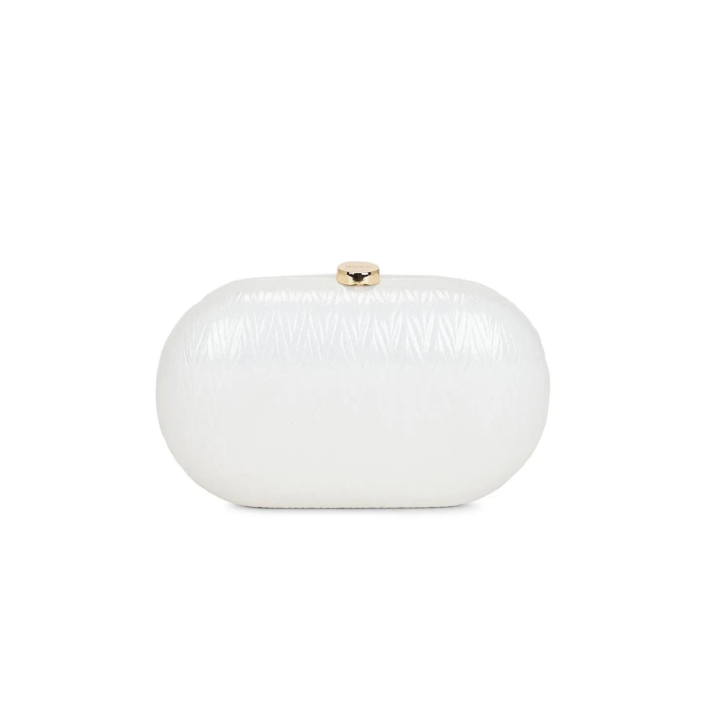 olga berg Izza Oval Clutch in Pearl