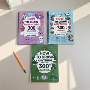 Learn How to Draw Book, 300 Cute Patterns, Step-By-Step Art Guide for Beginners, Animals Food Gifts More, Drawing Book for Kids & Adults, Doodle Books