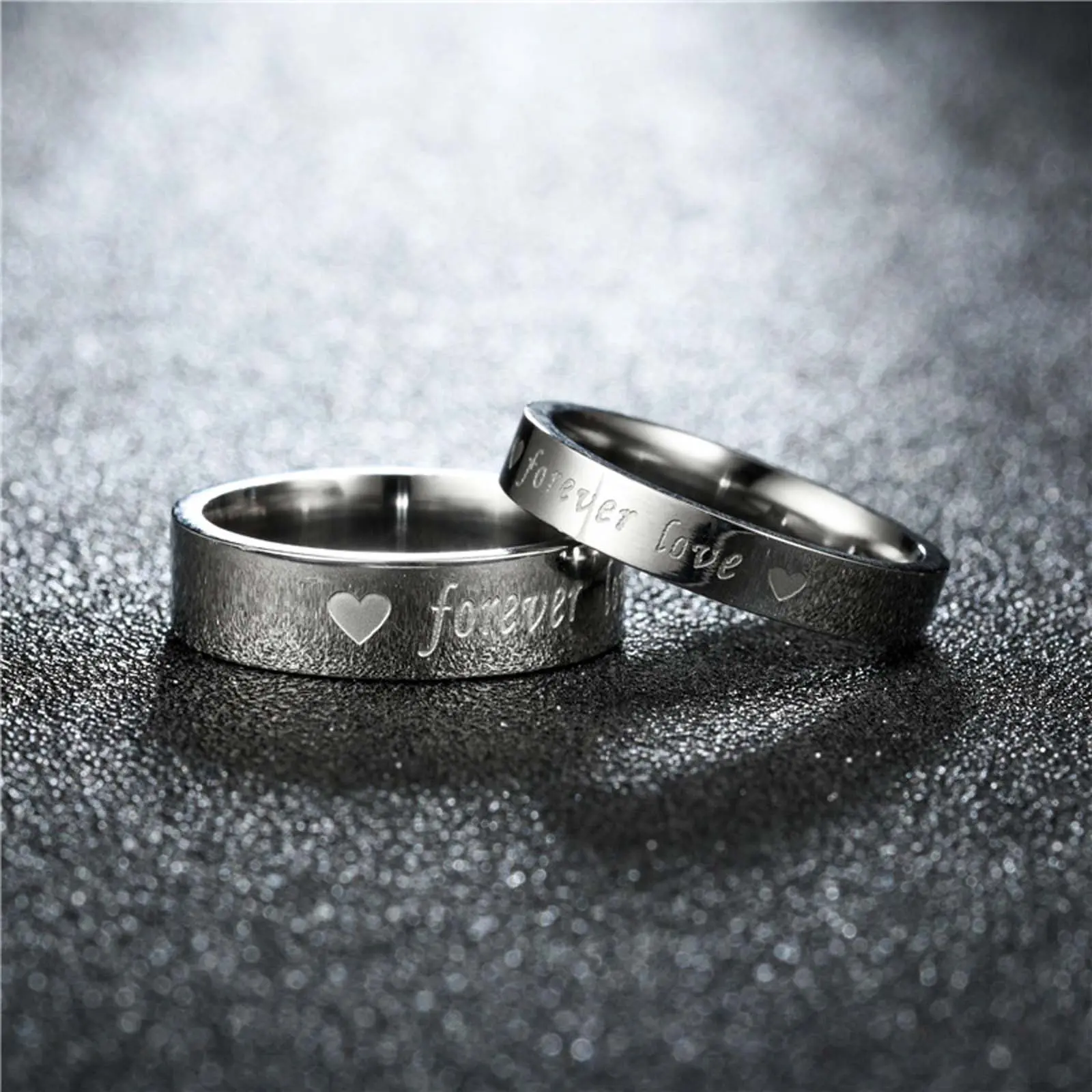 Couples engagement rings, true love forever FOREVER LOVE wedding rings for men and women, suitable for gifts