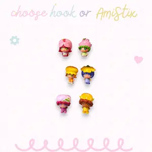 Choose Beaded Crochet Hook and/Or AmiStixTM -  Made with Strawberry Short Cheebee!