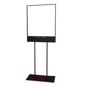 FixtureDisplays® 23x 9.84x 59.1" Black Metal Poster Stand Donation Box Stand Fundraising Awareness Sign Assembly Video Instruction is in Descriptions 11063-NF