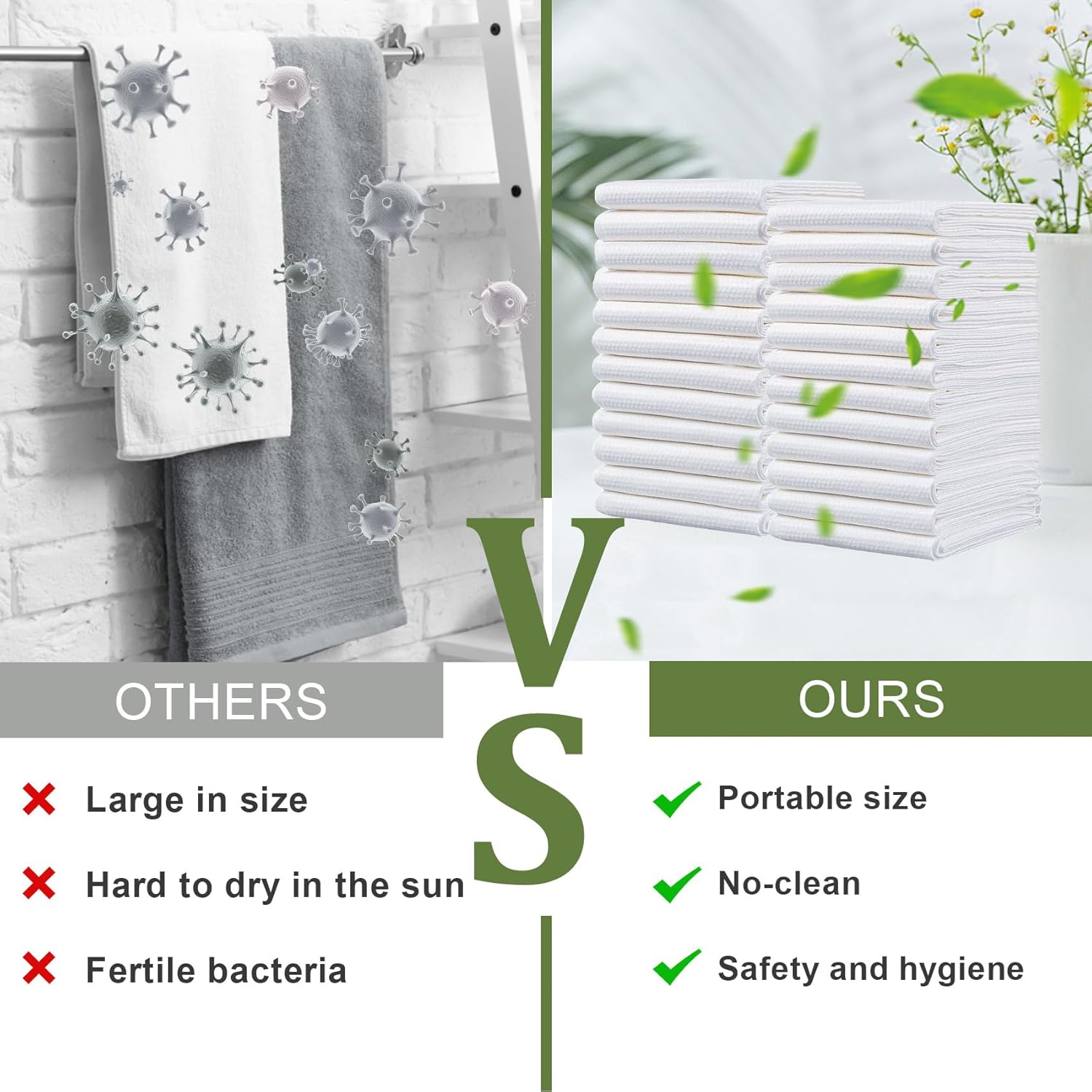 Ama Snow 10 Pieces Of Disposable Bath Towel Are Thickened And Enlarged, Independently Packed For Business Trips, Resort Hotel Supplies, Bathroom And Bath Supplies, Size 70*140cm