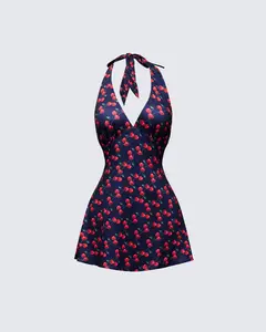Pixie Multi Printed Halter Mini Dress