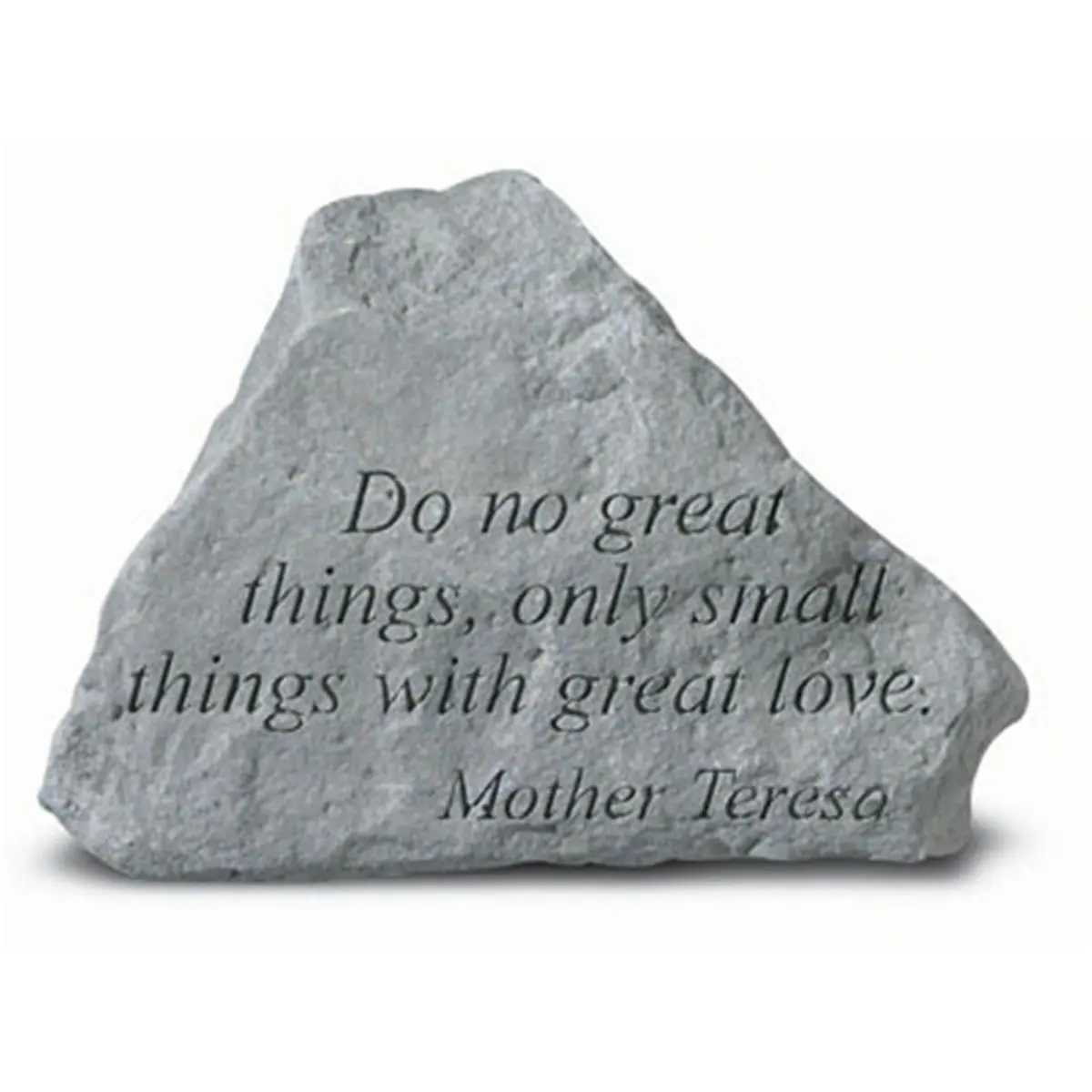 Kay Berry Inc. Decorative Engraved Stone Memorial Plaque, Mother Teresa "Do No Great Things Only Small Things" Inscription, 5.375x4"