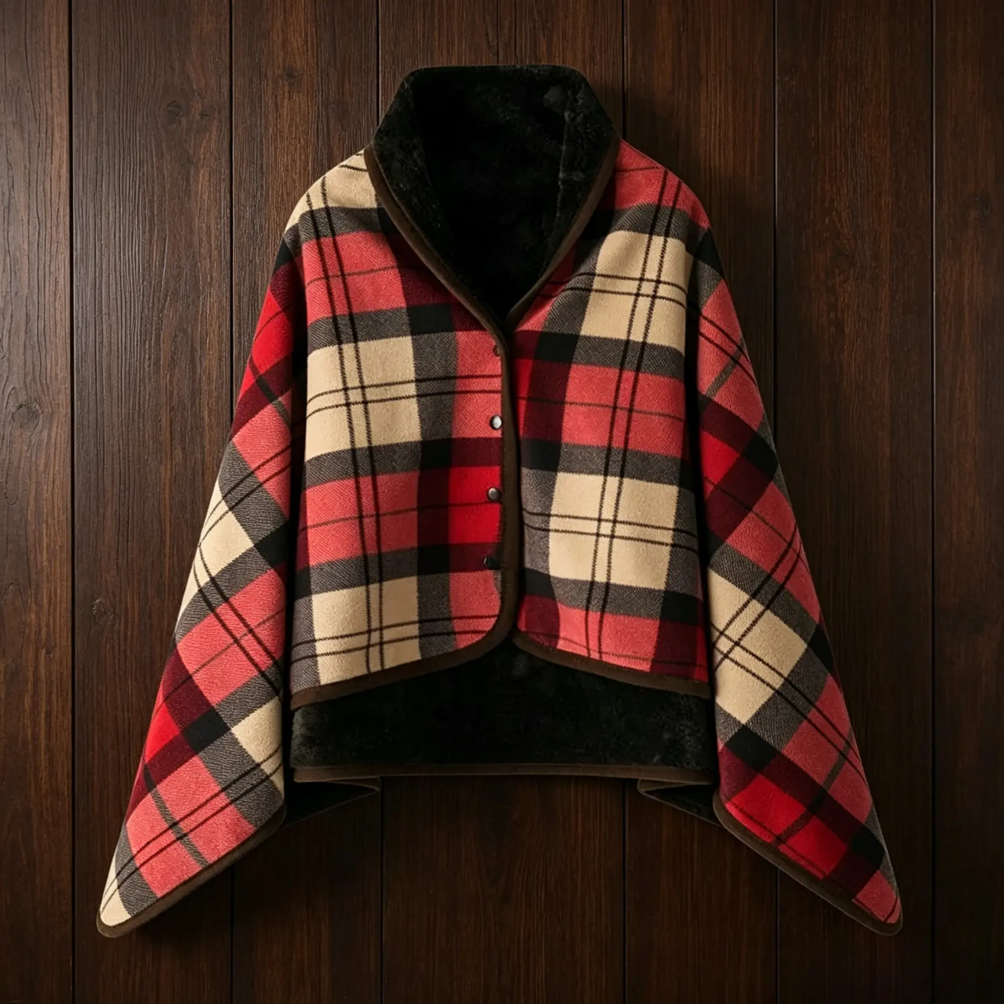 Wearable Shawl Blanket for Women, Soft Plush Polar Fleece Cape Wrap with Buttons, Multi-use Throw for Home & Office, Buttoned, Functional Button Design