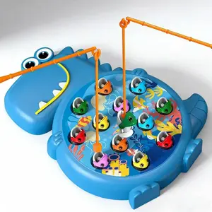 Kids Fishing Game Toy, Cartoon Crocodile Rotating Fishing Plate, Fine Motor Skills Training Toy, Ideal Gift for Toddler Birthday, Holiday，Parent-Child Interactive Game, Perfect for Indoor & Outdoor Play