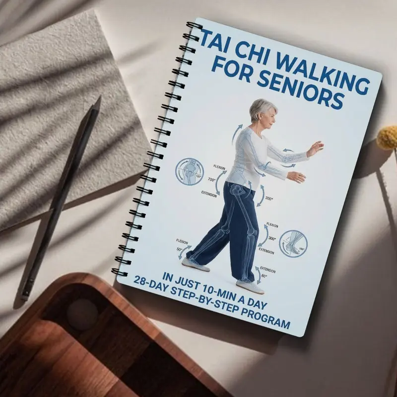 The elderly Tai Chi Walking: 28-day plan | Daily Guided Health Journal, spiral binding, paper version, 10 minutes of daily practice to improve balance and overcome the fear of falling