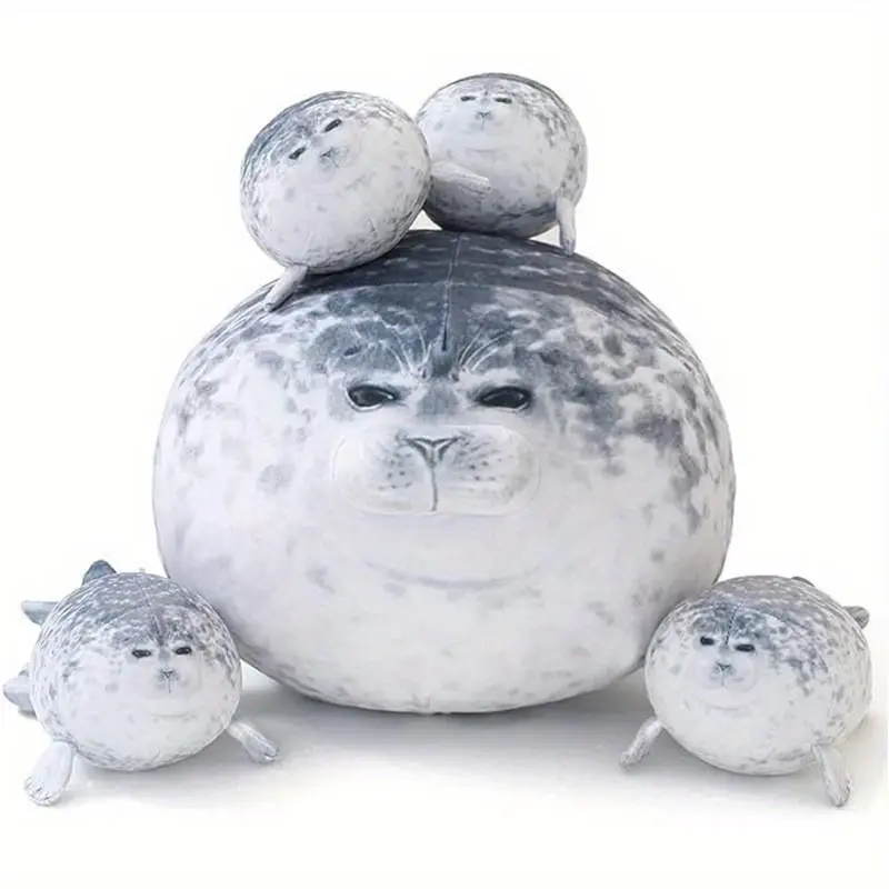 Kawaii Seal Family Plush Toys Soft Stuffed Animals Seal Pillow Stuffed Toy Home Decor CuddlyGifts For Friends Birthday Gifts