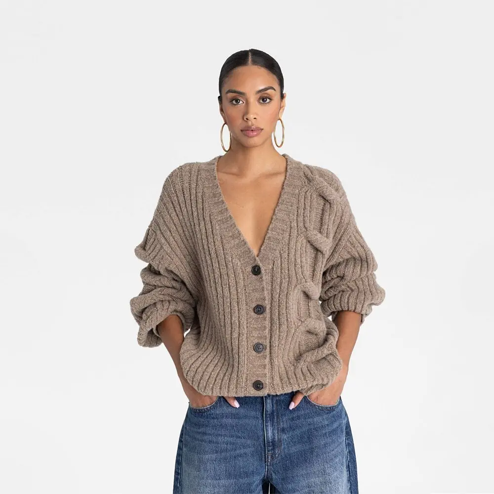 KBB by KAHLANA Women's 'The Cable Mix Cardi'