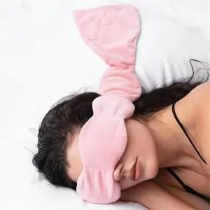 Weighted Sleep Mask, 100% Light Blocking No Strap Design, Dual-Sided Velvet Gravity Headscarf, Heated Eye Relief, Side Sleeper Friendly, Promotes Deep Sleep, Night Mask, Sleeping Eye Mask, Sleep Aid Products