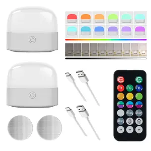 Rechargeable Light Bulb, 2 Count E26 Screw in Light Bulb with Remote Control, Dimmable & Timer LED Light Bulb for Non-hardwired Wall Sconce, LED Lights, Smart Home, Energy Efficient, Adjustable Ambient Dimmable LED Bulbs, Dimmable Warm White