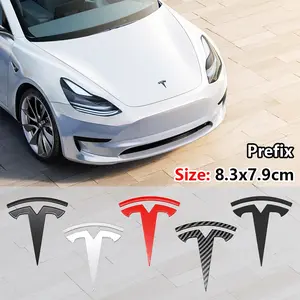 Tesla Car Front Rear Emblem Sticker, Decorative Badge, Unique Exterior Decoration Accessory, Replacement Logo, Creative Modification Part, Car Decals