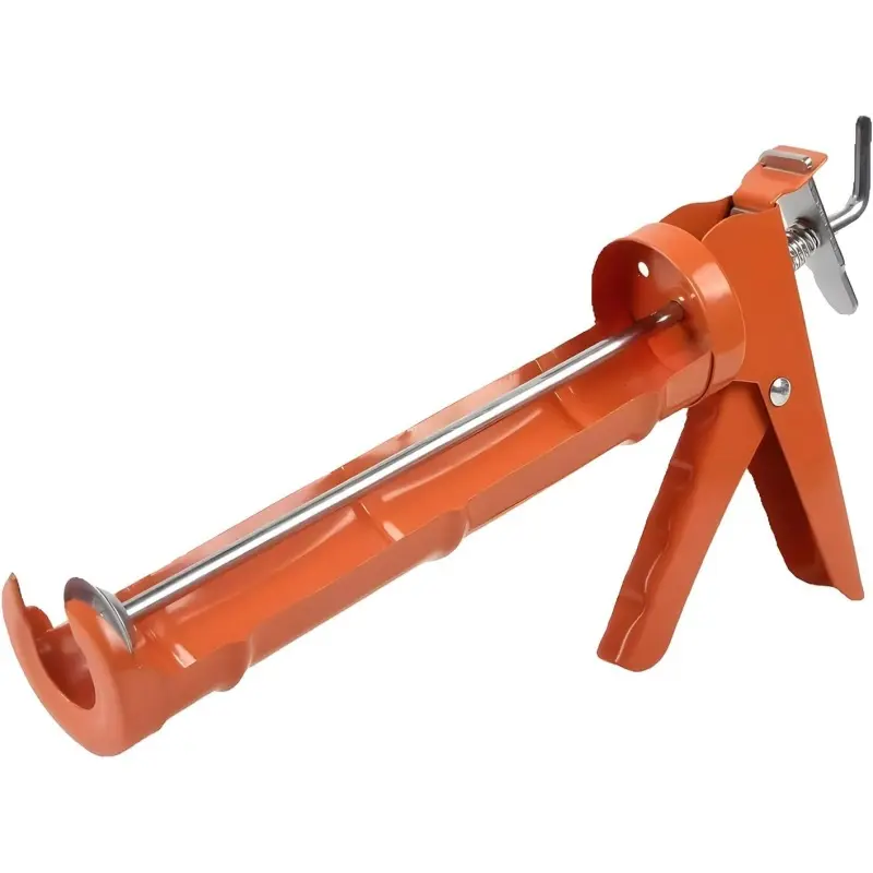 Caulking Gun, 10:1 Thrust Ratio, Orange, No Drip Sealant Gun | Silicone Application Tool for Home Repair, Bathroom and Kitchen Sealing Work