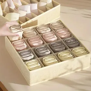Drawer-type underwear and socks storage artifact household three-in-one folding grid box fabric organizing box, Durable Storage Organizer