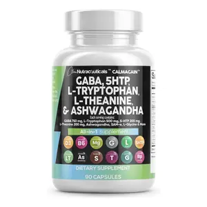 Clean Nutraceuticals GABA, 5 HTP, L-Tryptophan, L-Theanine, Ashwagandha, SAM-e. L-Glycine & More for Women's Mood & Balance Support Capsules - CalmAgain