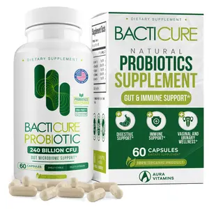 Bacticure, Natural Product, Set of 4 Bottles, Total per Bottle 60 Capsules, Immune System Support, Patented Formula, Original Product