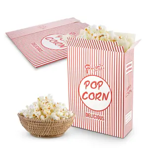 MT Products Party Popcorn Buckets - Disposable Paper Popcorn Boxes