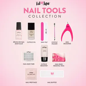 Red Aspen Nail Care Essentials Professional Manicure Tools Glue Tabs Cuticle Oil File Prep Pads Buffer