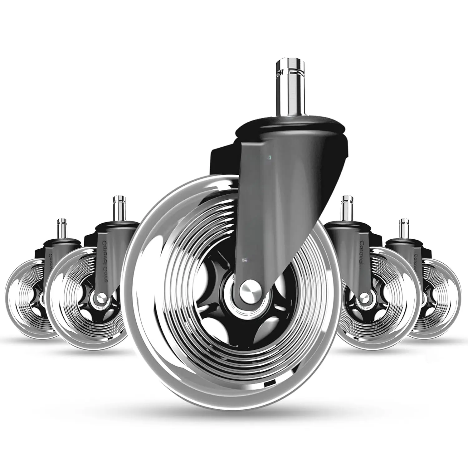 Office Chair Wheels Set of 5  3 Inch Roller  Wheels Office Chairs, Office Chair casters Desk & Gaming Chair  Quiet for Carpet, Hardwood &  Floors - Not for IKEA