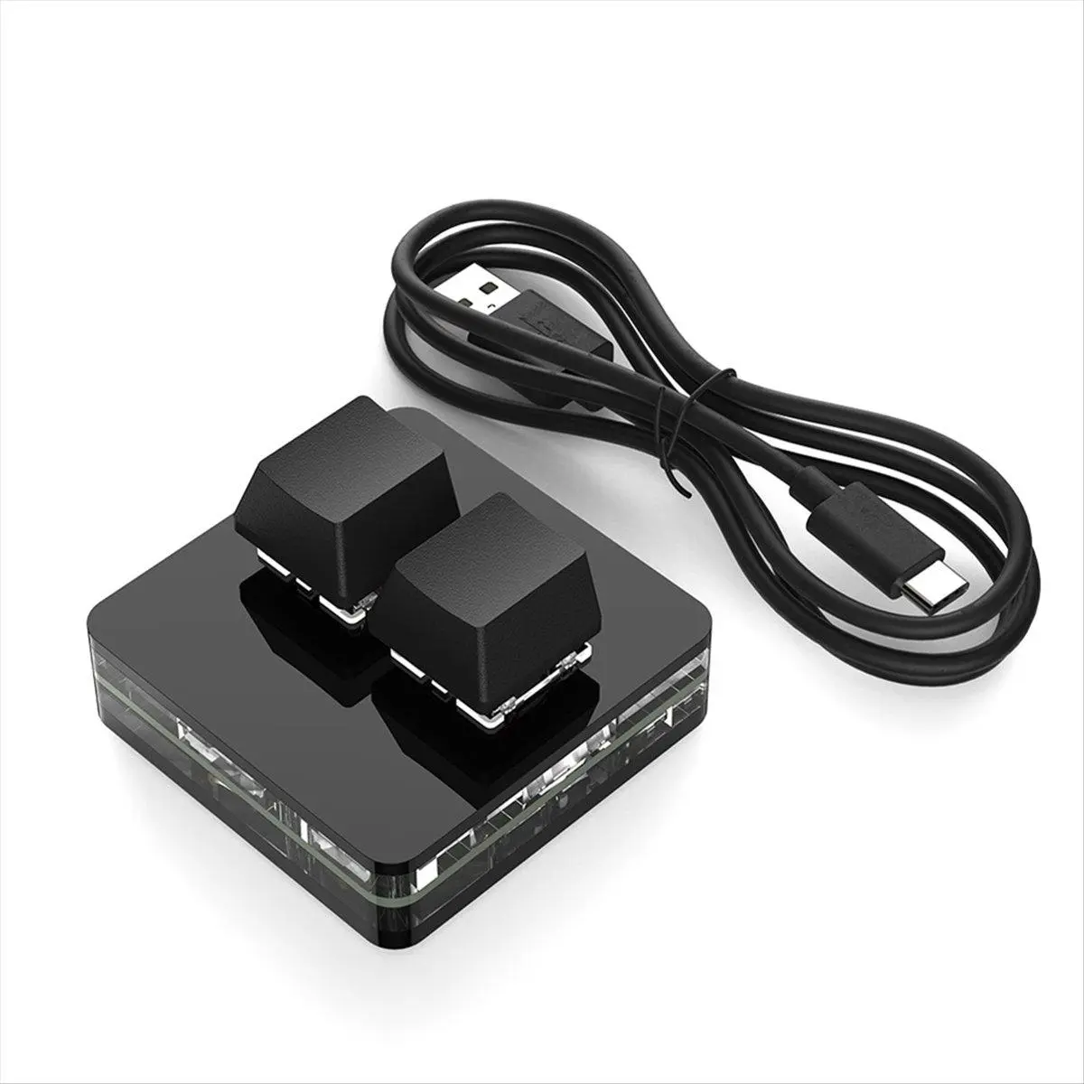 Wired Type A Custom Mini 2-Key RGB Macro OSU Mechanical Gaming Keyboard Accessory, ABS LED Light-Equipped for Laptops, Gaming & Working Use