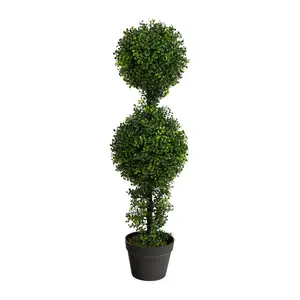 Nearly Natural 34" Boxwood Double Ball Topiary