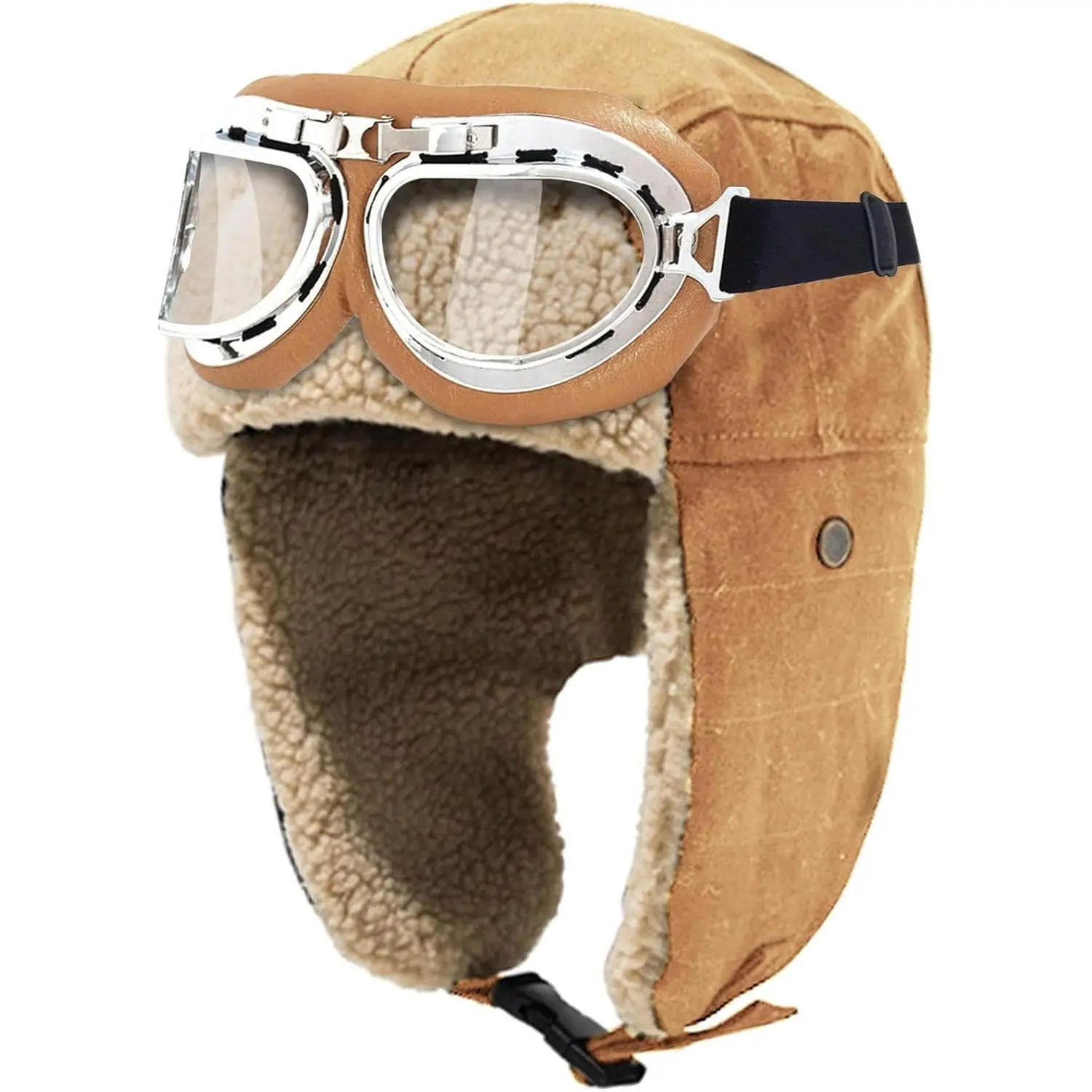 Aviator Hat and Goggles Costume Accessories  Ear Flaps Trooper Trapper Pilot Cap for Men Women