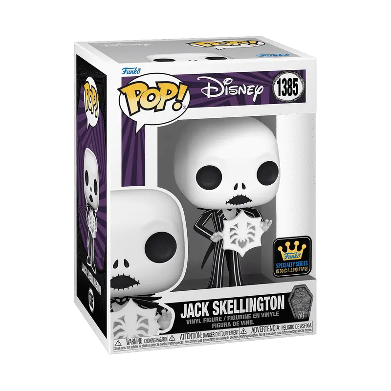 Funko Pop! The Nightmare Before Christmas - Jack Skellington with Spider Snowflake #1385 Exclusive (Sticker may vary) Collectible Pop Vinyl Figure
