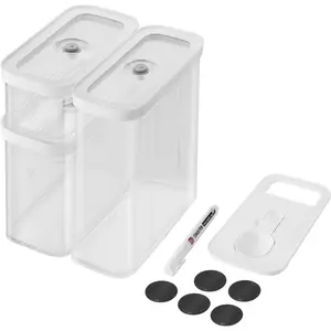 ZWILLING Fresh & Save Cube Box Set, 5-pc, Plastic, Airtight Dry Food Storage Container, Medium Cube Set