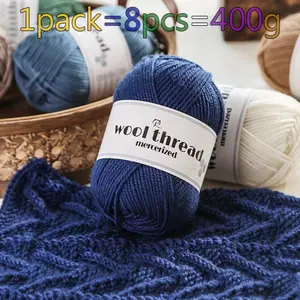 Pure Wool Yarn Ball, Medium Coarse Wool Thread for Handmade Autumn Winter Warm Sweaters Hats Scarves Gloves Shoes Crafts