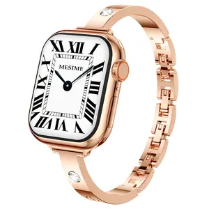 Mosonio Slim Bracelet Band with Sparkly Accents for Apple Watch Series 11/10/9/8/7/SE/6/5/4/3/2/1 Ultra 46mm-49mm 38mm-42mm Women's Adjustable Metal Strap