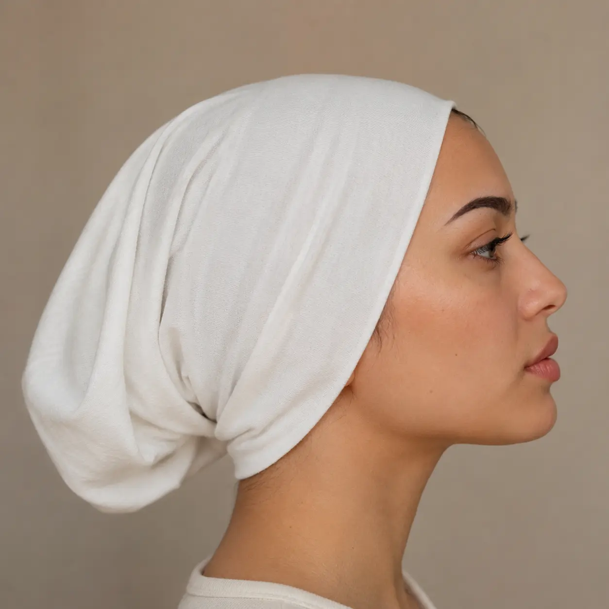 Muslim Women's 100% Breathable Cotton Hijab Underscarves - 1 Size Modest Pastel Undercaps, Fit & Safe, Machine Wash, Year-Round Use, Fawn/Gray for Formal Clothing Needs