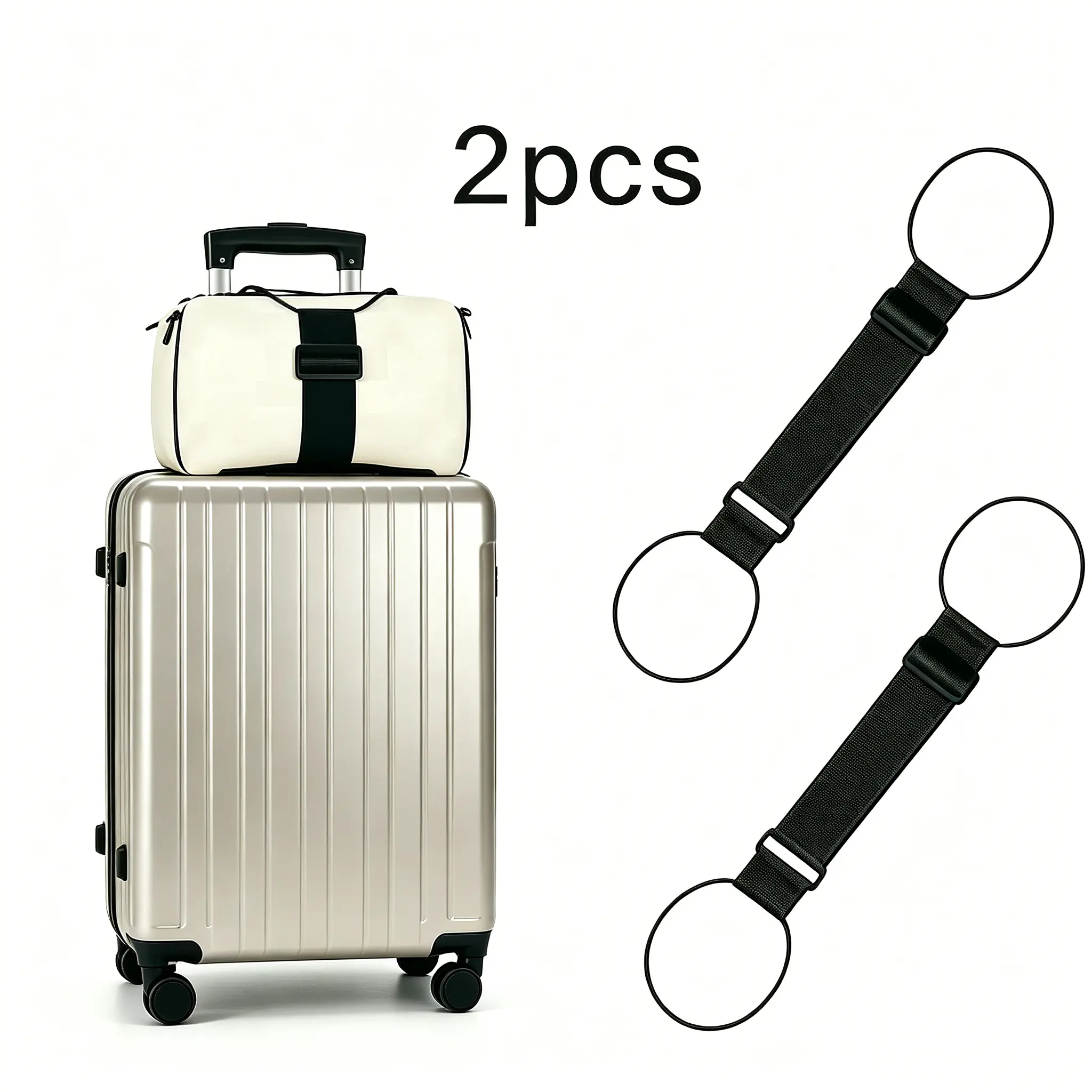【Summer Sale Deals】Luggage Straps Bag Bungee, Luggage Straps Suitcase Adjustable Belt, Add a Bag to Travel Suitcase Elastic Strap Belt 2Pcs.