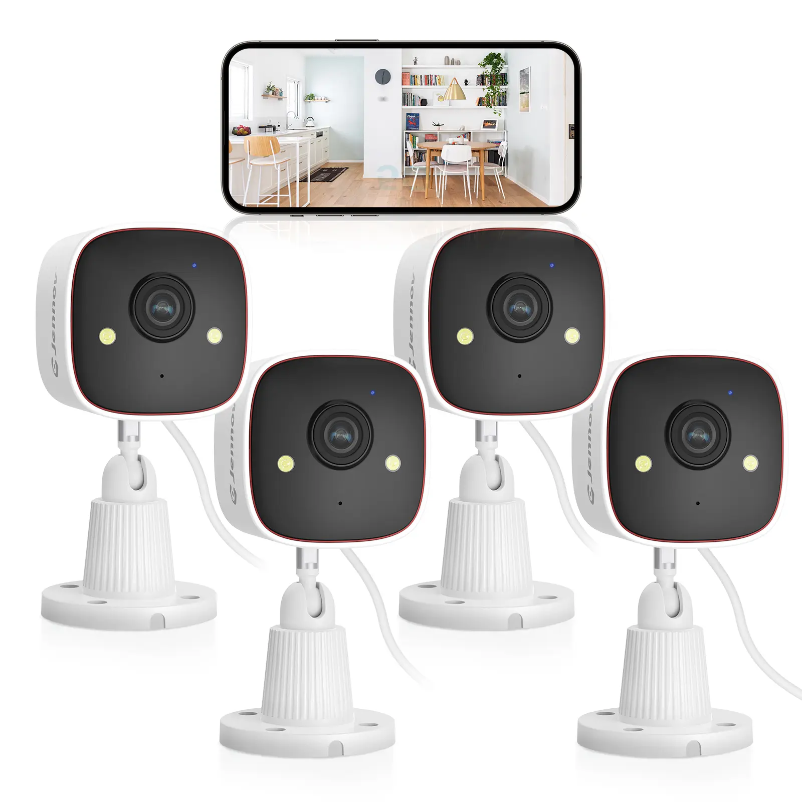 Jennov Outdoor/Indoor Security Cameras  WiFi , 2K HD Color Night Vision/AI Human Motion Detection /2-Way Audio/IP66 Waterproof Monitor Security Camera for Home,Cloud & 128GB SD Card Storage ,camara de seguridad,baby camera monitor
