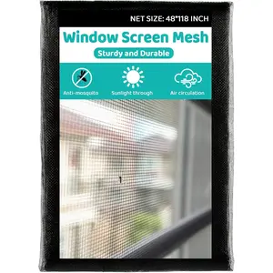 48 * 118 Window Screen Mesh - Door Screen Replacement Mesh Fiberglass Screen Mesh Window Net Screen for Patio Porch Door Windows Net Screen