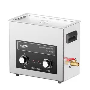 6L Ultrasonic Cleaner with Heater Timer Basket, Professional Digital Sonic Cavitation Machine, 180W Cleaning Machine for Watch Instruments, Glasses, Coin, Metal Parts, Tool