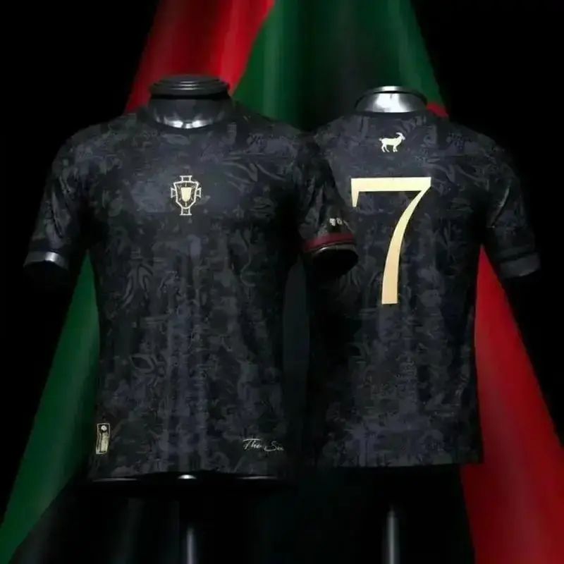 Portugal Red_Black Soccer Jersey #CR7siu Premium Fan Edition